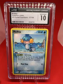 Mudkip EX Crystal Guardians CGC 10 GEM MINT Pokemon TCG 2006 Vintage - Image 1