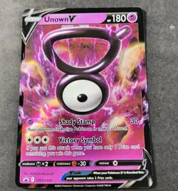 Pokemon Unown V Black Star Promo Holo Card SWSH300 NM - Image 1