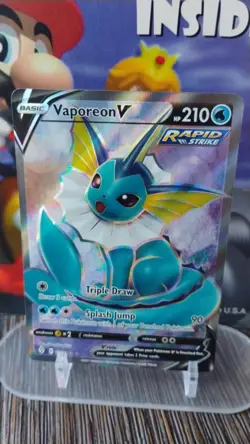 VAPOREON V Evolving Skies POKEMON FullArt Holo RAPID STRIKE Trading Card 172/203 - Image 1