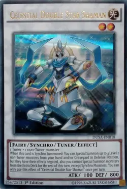 DUSA-EN018 CELESTIAL DOUBLE STAR SHAMAN ULTRA RARE 1ST EDITION YuGiOh CARD - Image 1