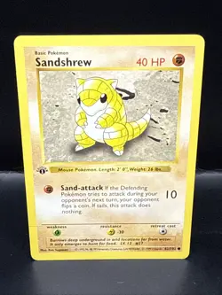 Pokemon Sandshrew 62/102 1st Edition Shadowless Base Set Card - Image 2