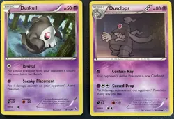 Pokemon Duskill(38) to Dusclops(39) Evolution Flashfire Regular Collection Card - Image 1