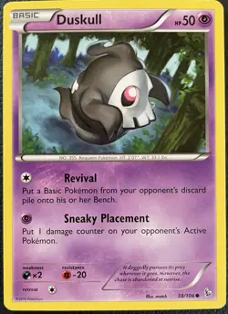 Pokemon Duskill(38) to Dusclops(39) Evolution Flashfire Regular Collection Card - Image 2