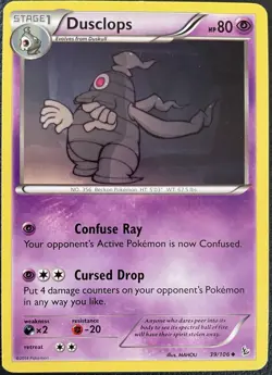 Pokemon Duskill(38) to Dusclops(39) Evolution Flashfire Regular Collection Card - Image 3
