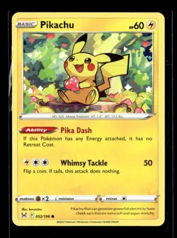 Pokemon Pikachu 052/196 Lost Origin Non Holo Common 5 Card Lot - Image 1