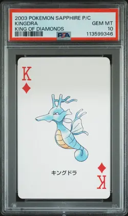 2003 POKEMON SAPPHIRE VERSION PLAYING CARDS KING OF DIAMONDS KINGDRA PSA 10 - Image 1