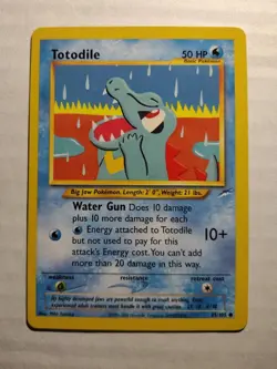 TOTODILE 85/105 Pokemon Card- Neo Destiny Unlimited LP Lightly Played - Image 2