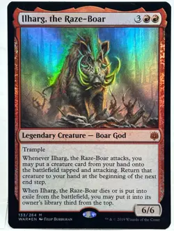 Ilharg, The Raze-Boar LP/NM* FOIL War Of The Spark ENGLISH 133/264 -UnltdCards - Image 1