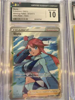Pokemon TCG Shining Fates Skyla Full Art 072/072 CGC 10 Gem Mint - Image 1