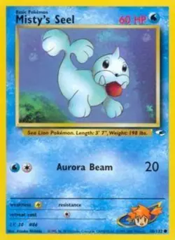 Heavily Played, English Pokemon Regular Misty's Seel - 88/132 - Common - Unlimit - Image 1