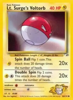 Moderately Played, English Pokemon Regular Lt. Surge's Voltorb - 84/132 - Common - Image 1