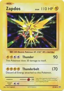 Zapdos 42/108 XY Evolutions Holo Rare Pokemon - LP (OC) - Image 1