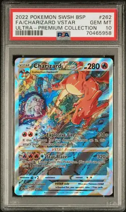2022 POKEMON SWSH BLACK STAR PROMO #262 FULL ART/CHARIZARD VSTAR PSA 10 - Image 1