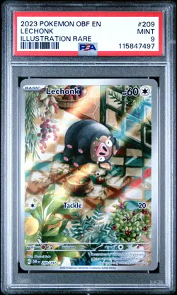 2023 POKEMON OBF EN-OBSIDIAN FLAMES ILLUSTRATION RARE #209 LECHONK PSA 9 - Image 1