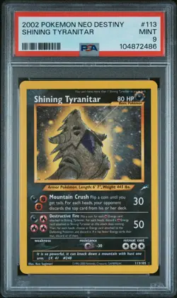 2002 POKEMON NEO DESTINY #113 SHINING TYRANITAR PSA 9 - Image 1