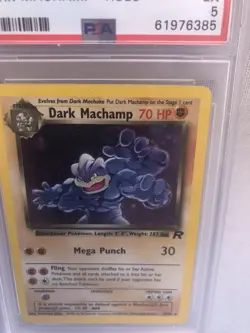 Pokemon 2000 WOTC PSA 5 Team Rocket Unlimited Dark Machamp Holo 10/82 - Image 2