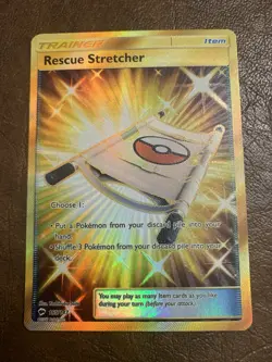 Pokemon Rescue Stretcher 165/147 SM Burning Shadows Secret Rare Gold - Image 2