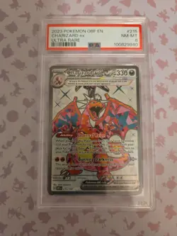 PSA 8 2023 Pokemon OBF EN Charizard EX UR #215 - Image 1