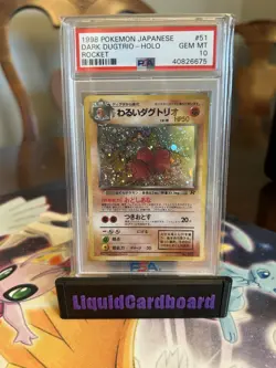 1998 PSA 10 Dark Dugtrio Rocket Gang Holo (Japanese) Vintage Pokemon - Image 1