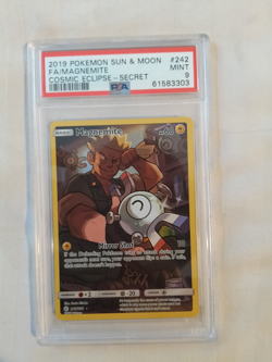 2019 Pokemon Cosmic Eclipse Secret Rare Magnemite #242 - PSA 9 MINT - Image 1