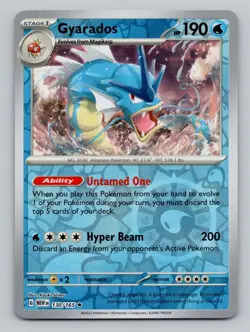 Reverse Holo Gyarados #130/165 Rare SV: Scarlet & Violet 151 Pokemon - Image 1