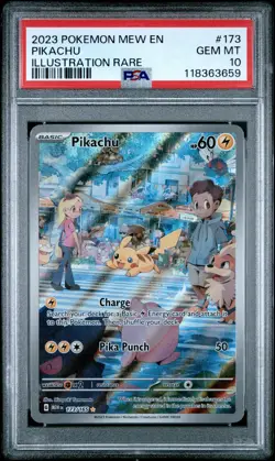 2023 POKEMON MEW EN-151 ILLUSTRATION RARE #173 PIKACHU PSA 10 - Image 1