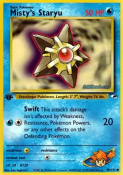 Lightly Played, English Yu Gi Oh Misty's Staryu - 90/132 - Common - 1st Edition - Image 1