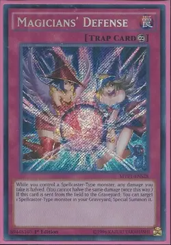 Magicians' Defense Yu-Gi-Oh! MVP1-ENS28 1st Secret Rare - Image 1