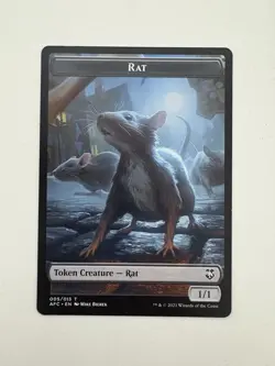 Rat / Zombie Token MTG Magic the Gathering Card NM Near Mint AFC - Image 1