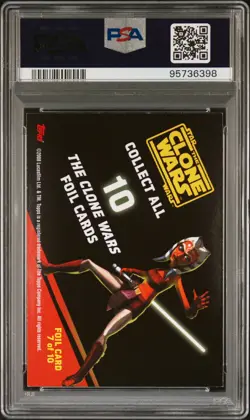 2008 TOPPS STAR WARS THE CLONE WARS FOIL CARDS #7 REX PSA 8 - Image 2