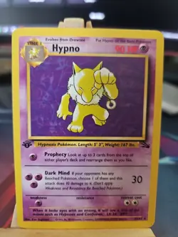 Pokemon TCG Hypno Fossil Card 23/62 1st Edition Regular Non-Holo Rare LP Clean! - Image 1