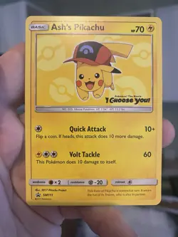 Ash's Pikachu - SM111 - Pokemon TCG Sun & Moon Promo Rare Card HP - Image 1