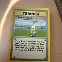 Pokemon Breeder Base Set Trainer Card 76/102 Rare Pokemon TCG - Image 1