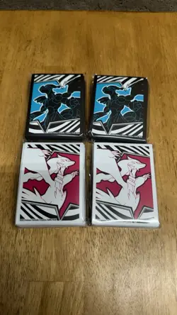 Pokemon Black Bolt White Flare ETB Card Sleeves 65 Count 4 Packs Sealed - Image 1