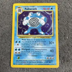 Pokemon TCG Base Set Poliwag Poliwhirl Poliwrath Holo Pokemon Card Bundle LP-MP - Image 2