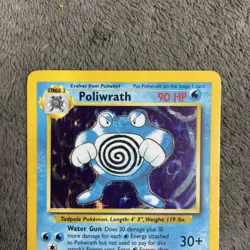 Pokemon TCG Base Set Poliwag Poliwhirl Poliwrath Holo Pokemon Card Bundle LP-MP - Image 4