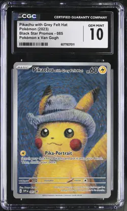 (PSA) CGC 10 Van Gogh Pikachu Grey Felt Hat Promo Pokemon Card #085 Gem Mint - Image 1