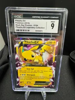 Pikachu EX XY84 CGC 9 NM/Mint + 2015 Black Star Promo Pokemon Card - Image 1