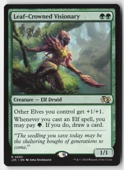 MTG - Leaf-Crowned Visionary R Foundations Jumpstart 683 LP-NM - Image 1