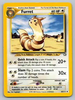 Pokemon TCG Neo Genesis Furret #35 - Image 1