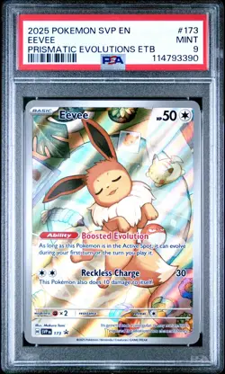 2025 POKEMON SVP EN-SV BLACK STAR PROMO #173 EEVEE PSA 9 - Image 1