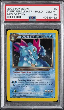 2002 POKEMON NEO DESTINY #5 DARK FERALIGATR-HOLO PSA 10 - Image 1