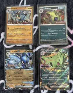 Pokemon Prismatic Evolutions Lucario Tyranitar ex Premium Collection Stamp Promo - Image 1