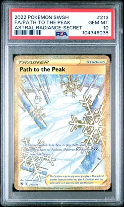 2022 POKEMON SWORD & SHIELD ASTRAL RADIANCE FULL ART/PATH TO THE PEAK PSA 10 - Image 1