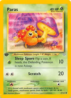 Paras 1st Edition 47/64 Neo Revelation Pokemon 000031 - Image 1