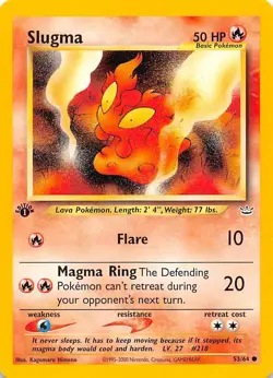 Slugma 1st Edition 53/64 Neo Revelation Pokemon 000052 - Image 1