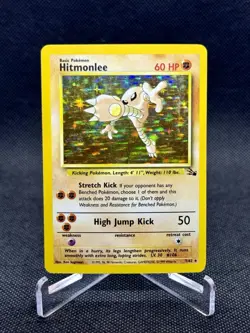 Pokemon TCG Hitmonlee Fossil Holo Rare Unlimited Lightly Played Free Shipping - Image 1