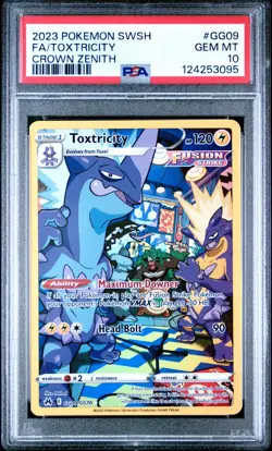 2023 POKEMON TOXTRICITY CROWN ZENITH #GG09 GALARIAN GALLERY (PSA 10 GEM MINT) - Image 1
