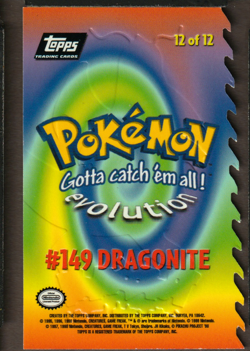 Black Logo Topps Pokemon First Movie Die Cut Mewtwo Strikes Back E12 Dragonite - Image 2