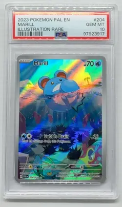 2023 Pokemon Scarlet Violet Paldea Evolved Marill Illustration Rare #204 PSA 10 - Image 1